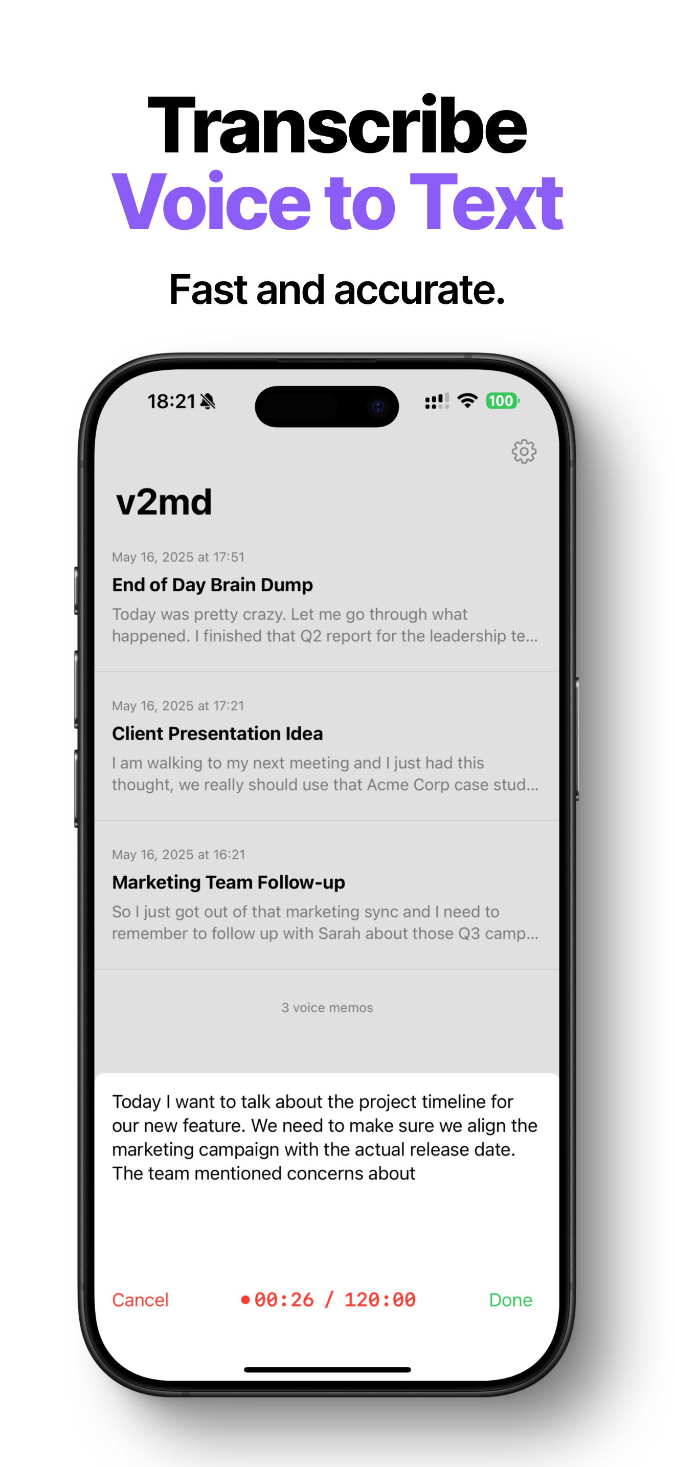 v2md iPhone screenshot 1